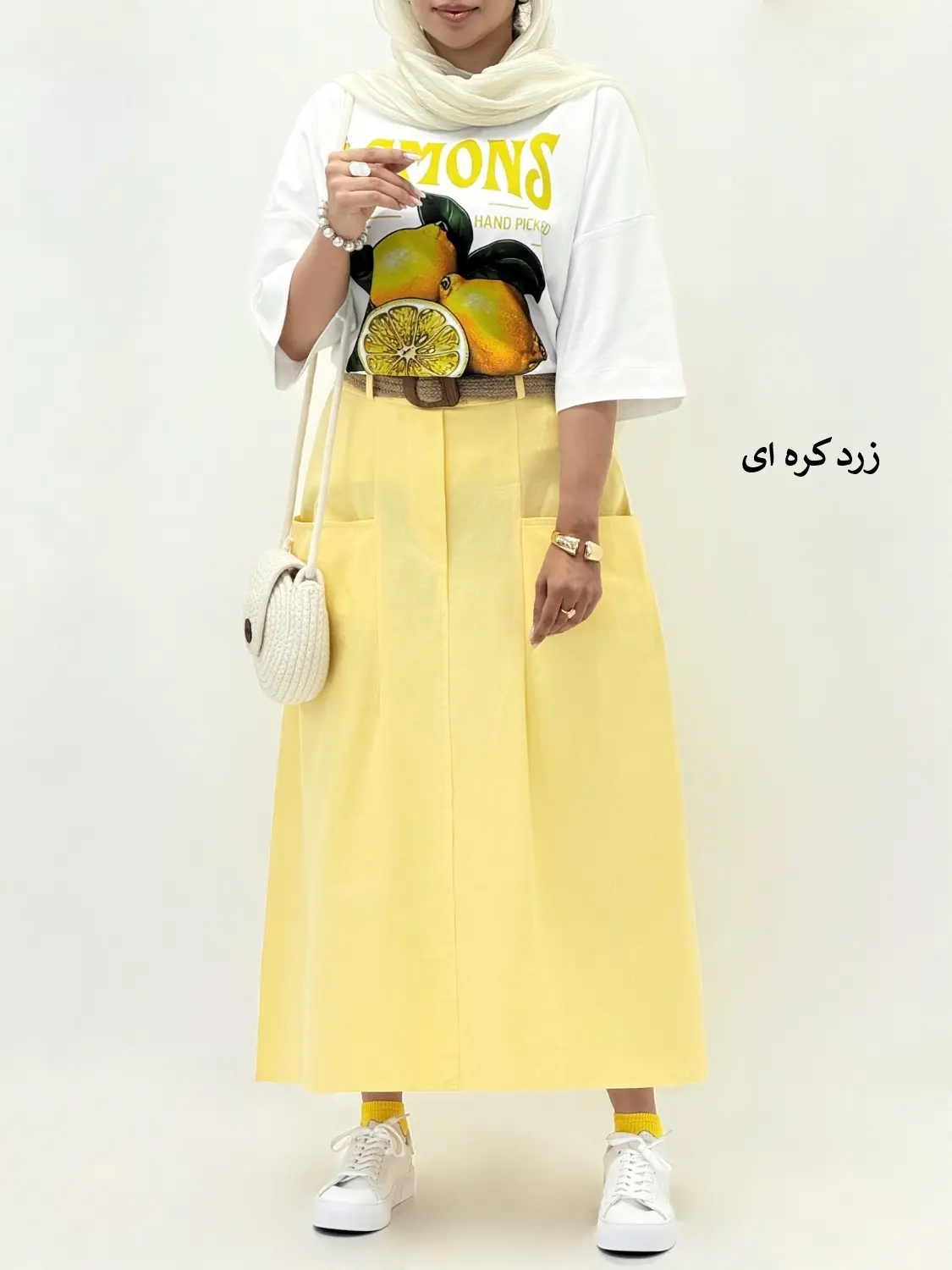6614-دامن لینن پاستیل